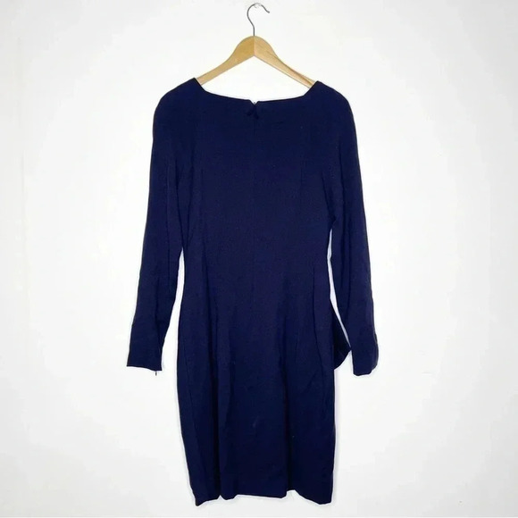 J. Mendel Wool Navy Long Sleeve Dress Size 12 - Picture 9 of 10